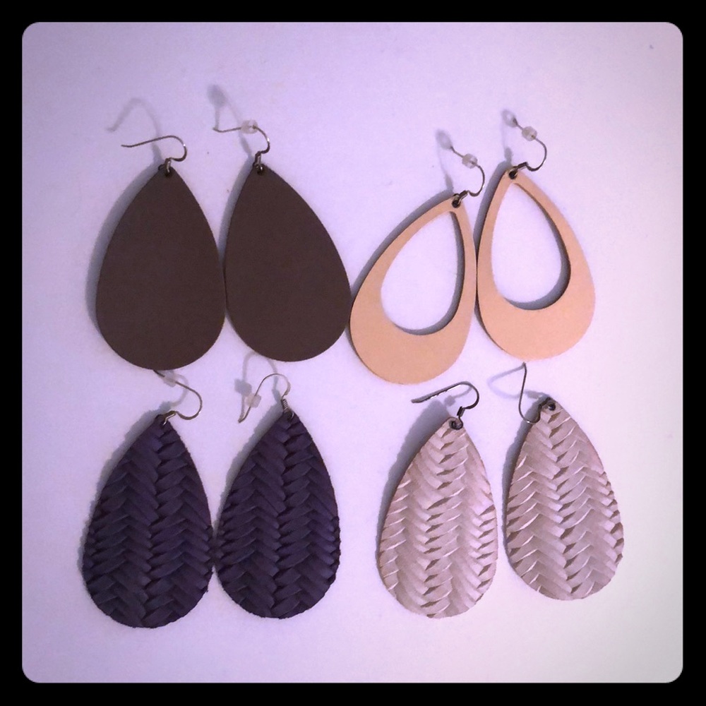 Nickel and Suede earring set
